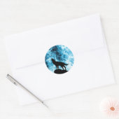 Howling Wolf Winter sneeuwblauwe rook Abstract Ronde Sticker (Envelop)