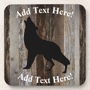 Howling Wolf Wood Rustisch Hout Bier Onderzetter