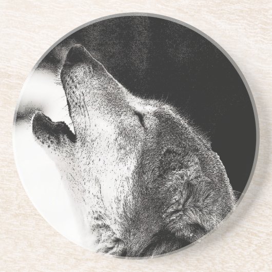 Howling Wolf Zandsteen Onderzetter (Voorkant)