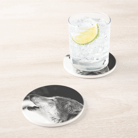 Howling Wolf Zandsteen Onderzetter (Zijkant)