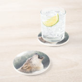 Howling Wolf Zandsteen Onderzetter (Zijkant)