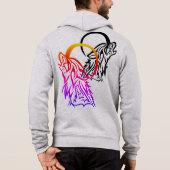 Howling Wolven met creatieve Logo Hoodie (Achterkant)