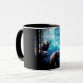 Howling Wolven met rode ogen Mok (Voorkant links)