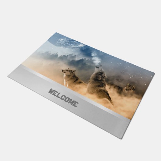 Howling Wolves Doormat Deurmat (Schuin)