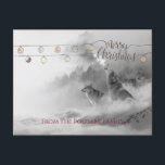 Howling wolves In Winter Snow Merry Christmas Feestdagenkaart<br><div class="desc">Howling wolves in winter snow Merry Christmas postcard for outdoors lovers of wilderness and wildlife. Personalize with your familiy name.</div>