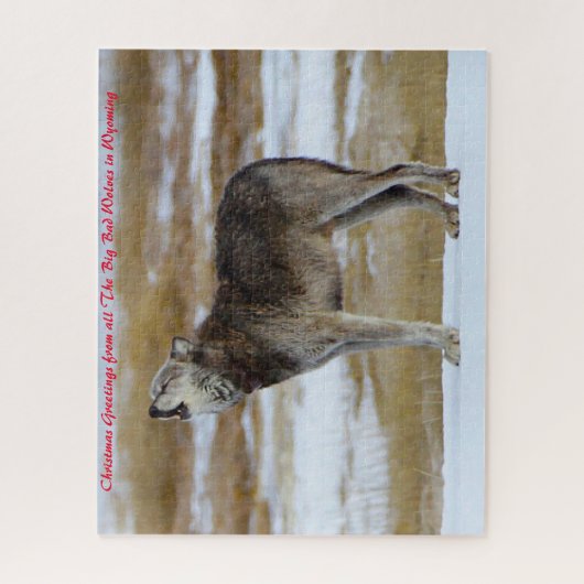 Howling Wolves. Kerstgroeten Legpuzzel (Verticaal)