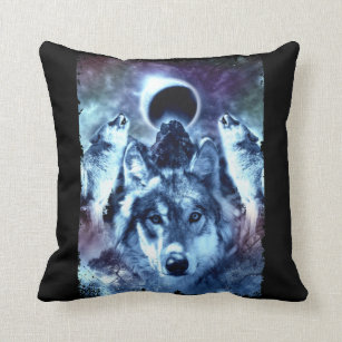 Howling Wolves Moon Winter Wolf Kussen