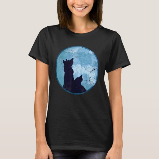 Howling Wolves Pack Predator Forest Animal Moonlig T-shirt (Voorkant)