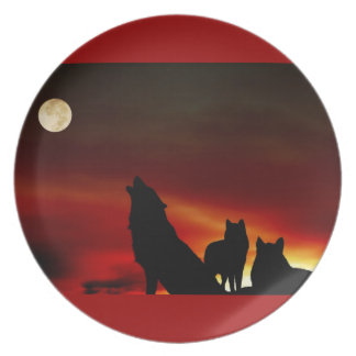 Howling Wolves Red Bord