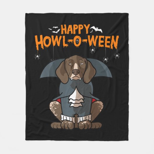 Howloween German Shorthaired Pointer Halloween Fleece Deken (Voorkant)