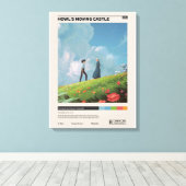 Howl's Moving Castle Movie Poster, film Canvas Afdruk (Insitu (Houten vloer))