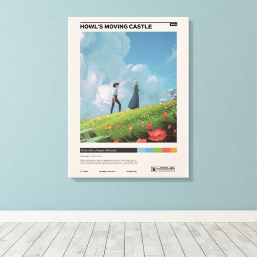 Howl's Moving Castle Movie Poster, film Canvas Afdruk (Insitu (Houten vloer))