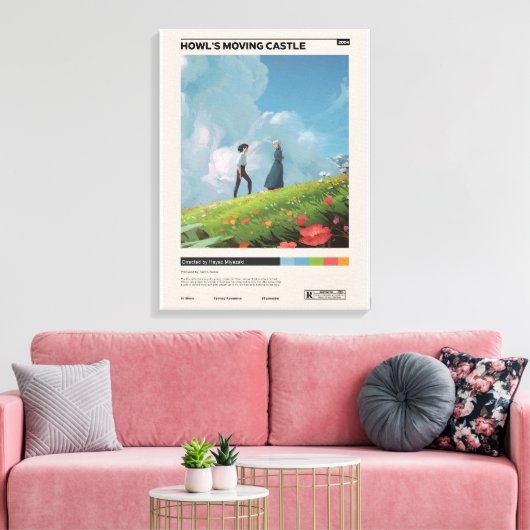 Howl's Moving Castle Movie Poster, film Canvas Afdruk (Insitu (Woonkamer))