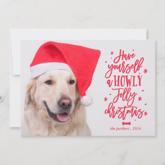 Howly Jolly kerstmis_ Holiday Fotokaart Feestdagenkaart (Voorkant)