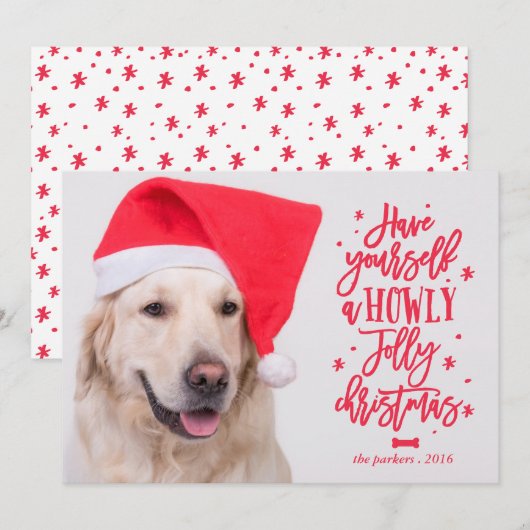 Howly Jolly kerstmis_ Holiday Fotokaart Feestdagenkaart (Voorkant / Achterkant)