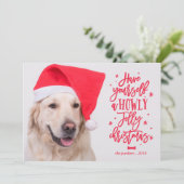 Howly Jolly kerstmis_ Holiday Fotokaart Feestdagenkaart (Staand voorkant)