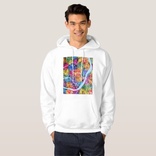 Howrah West Bengal City Map Hoodie (Voorkant volledig)