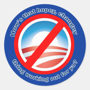 Hows dat Hopey Changey Ding voor jou werkt? Ronde Sticker