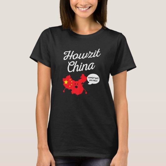 Howzit China Map Zuid Afrika Papa Joke 1 T-shirt (Voorkant)