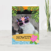Howzit? Hawaiian Thlek Chill Cat Pink Shades Kaart (Voorkant)