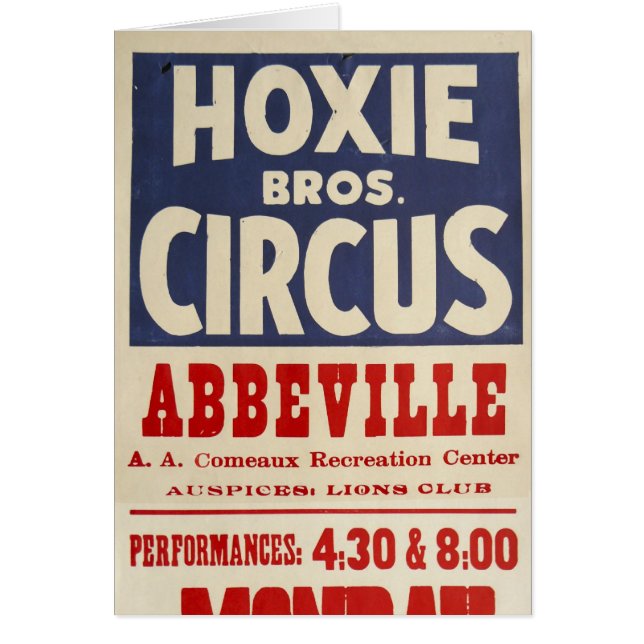 Hoxie Bros. Circus (Voorkant)