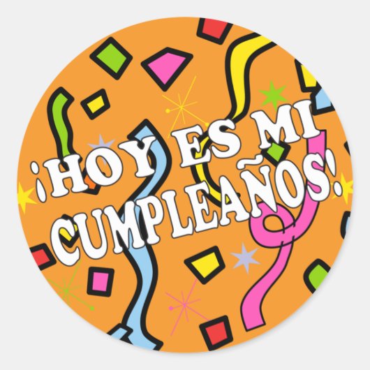 Hoy es mi cumpleaños Birhday in het Spaans Ronde Sticker (Voorkant)