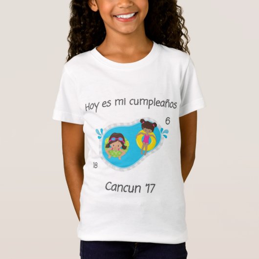 Hoy es mi cumpleaños—Cancun '17 T-shirt (Voorkant)