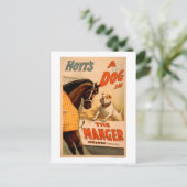 Hoyt is een hond in het Manger Theater Poster Feestdagenkaart (Staand voorkant)