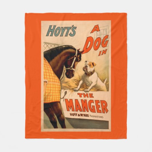 Hoyt is een hond in het Manger Theater Poster Fleece Deken (Voorkant)