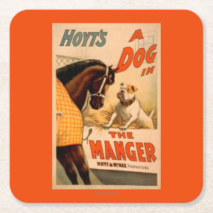Hoyt is een hond in het Manger Theater Poster Kartonnen Onderzetters