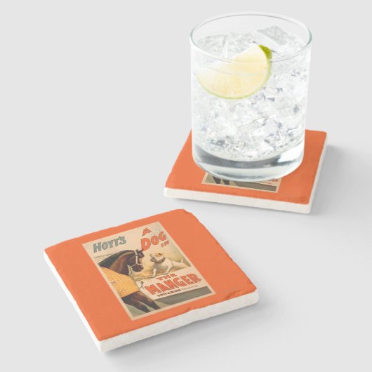 Hoyt is een hond in het Manger Theater Poster Stenen Onderzetter (Zijkant)