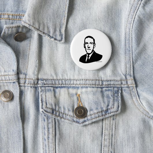 HP Lovecraft Portrait Button (In situ)