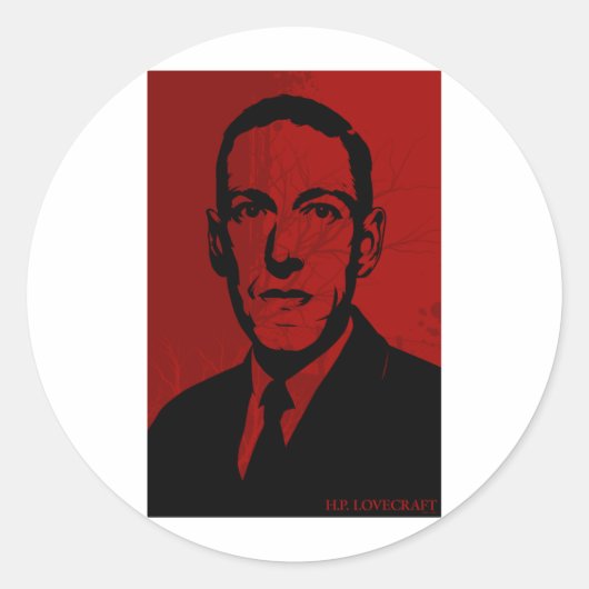 HP Lovecraft Portrait Sticker (Voorkant)