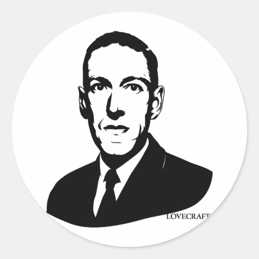 HP Lovecraft Portrait Sticker (Voorkant)