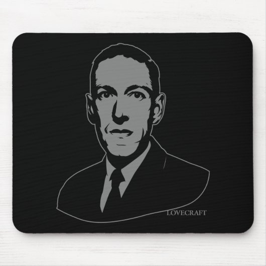 HP Lovecraft Portret Mousepad Muismat (Voorkant)