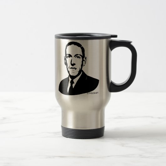 HP Lovecraft Portret Reisbeker (Rechts)