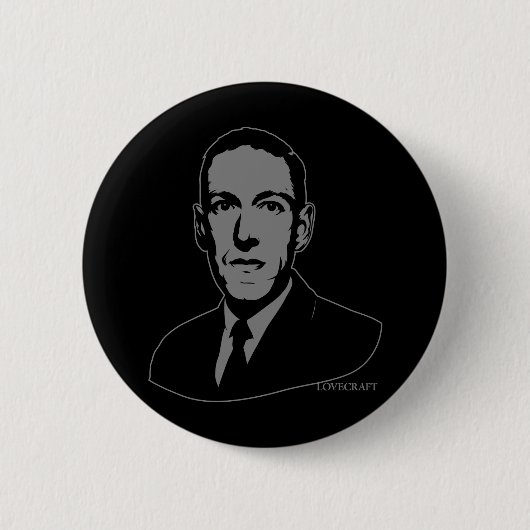 HP Lovecraft Portret Ronde Button 5,7 Cm (Voorkant)