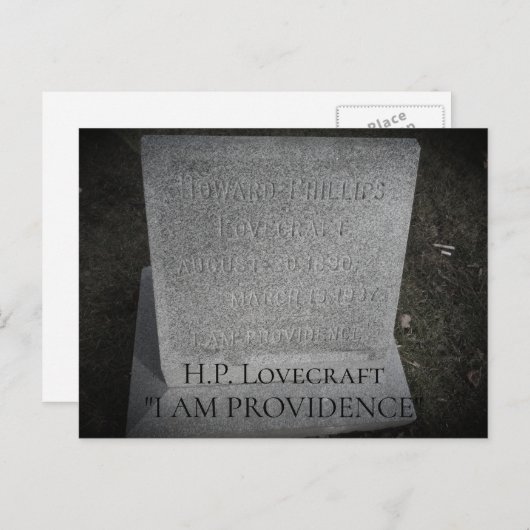 HP Lovecraft - Providence Writer Resting Place Briefkaart (Voorkant / Achterkant)
