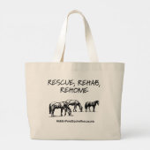 HPF Rescue, Rehab, Rehome Jumbo Canvas tas (Achterkant)