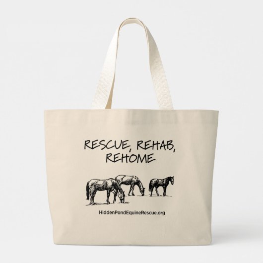HPF Rescue, Rehab, Rehome Jumbo Canvas tas (Achterkant)