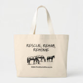 HPF Rescue, Rehab, Rehome Jumbo Canvas tas (Voorkant)