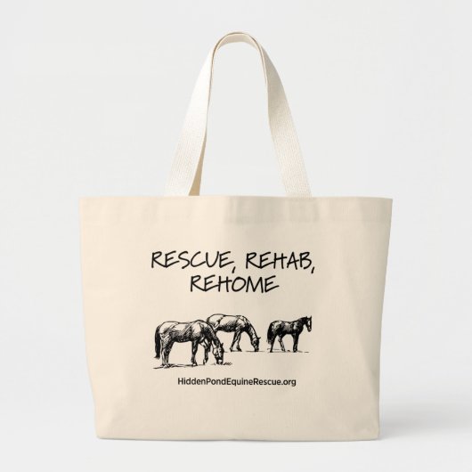 HPF Rescue, Rehab, Rehome Jumbo Canvas tas (Voorkant)