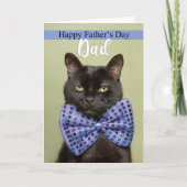 Hppy Vaderdag Cool Black Cat in Bow Stropdas Feestdagen Kaart (Voorkant)