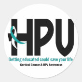 HPV Awareness 2 Ronde Sticker (Voorkant)
