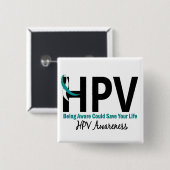 HPV-bewustzijn 3 Vierkante Button 5,1 Cm (Voorkant /achterkant)
