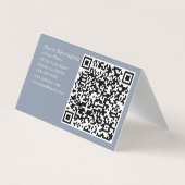 HQ Code Modern Floral Fold Visitekaartje Donkerbla (Achterkant)