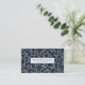 HQ Code Modern Floral Visitekaartje Donkerblauw (Staand voorkant)