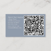 HQ Code Modern Floral Visitekaartje Donkerblauw (Achterkant)