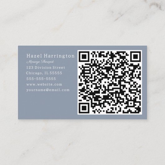 HQ Code Modern Floral Visitekaartje Donkerblauw (Achterkant)