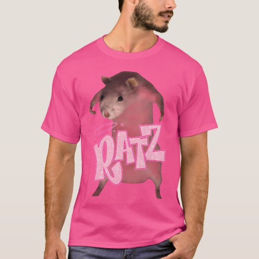 HQ Pink Rat Ratz Meme T-shirt (Voorkant)